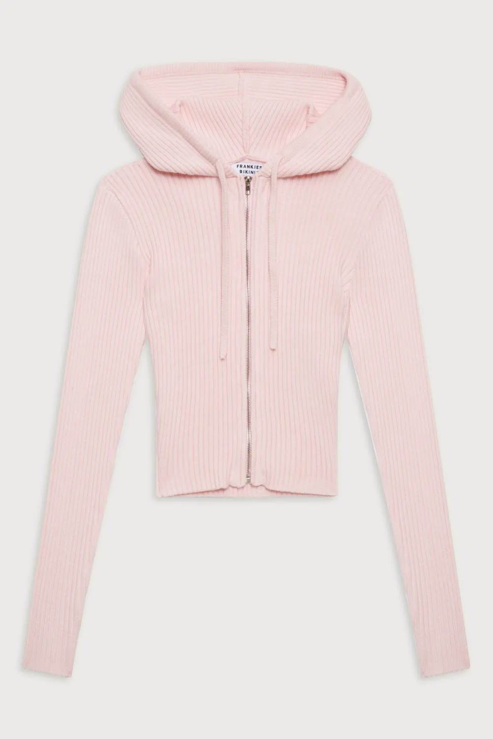Tops^Frankies Bikinis Aimee Ribbed Cloud Knit Hoodie Rose Quartz