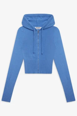 Tops|Matching Sets^Frankies Bikinis Aimee Zip Up Hoodie Blue Moon