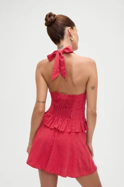 Tops|Matching Sets^Frankies Bikinis Angeline Halter Top Ladybug