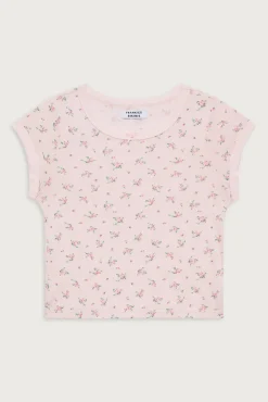 Tops^Frankies Bikinis Archie Floral Cotton Tee Baby Bouquet Pink