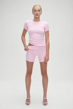 Bottoms|Cloud Knits^Frankies Bikinis Ariel Knit Shorts Cozy Pink