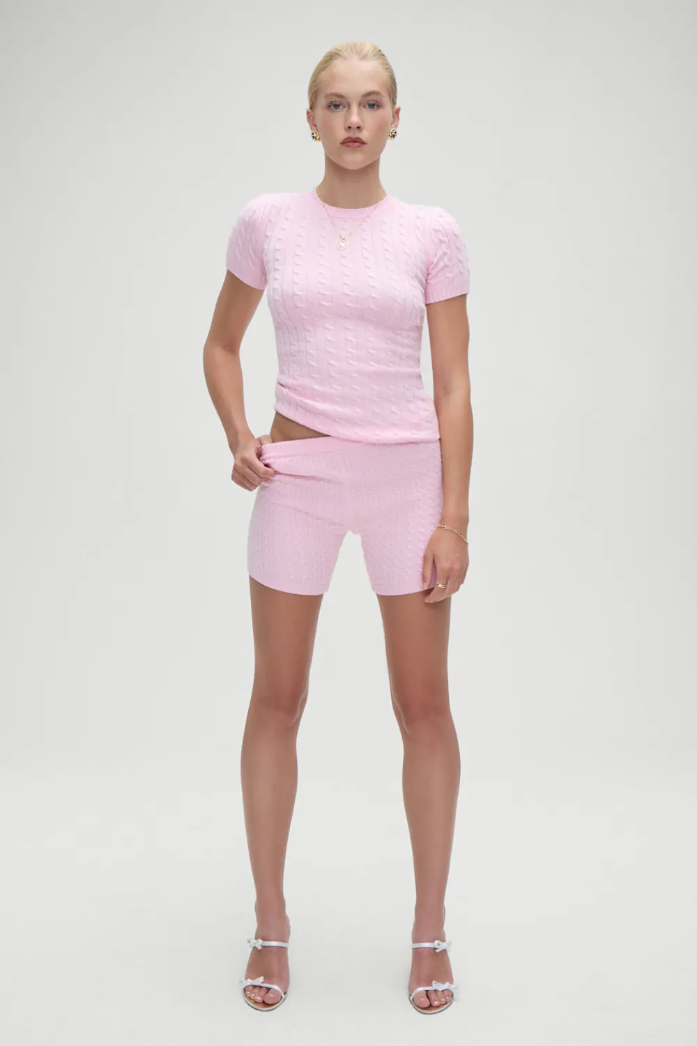 Bottoms|Cloud Knits^Frankies Bikinis Ariel Knit Shorts Cozy Pink