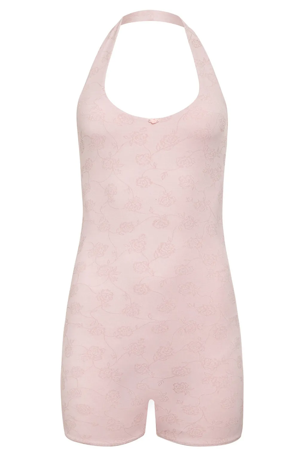 Active^Frankies Bikinis Aurora Halter Bodysuit Pink Petals