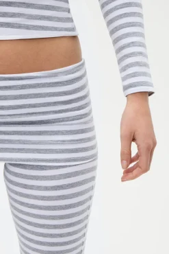 Bottoms|Matching Sets^Frankies Bikinis Avenue Cotton Flare Legging Hazy Stripe