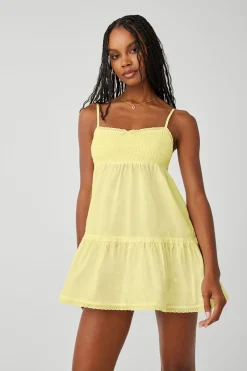 Dresses^Frankies Bikinis Baby Embroidered Mini Dress Honey Butter