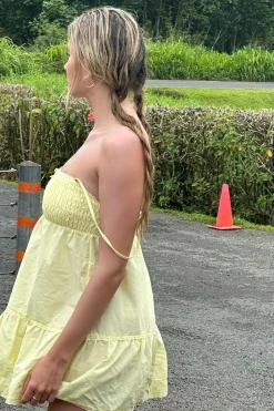 Dresses^Frankies Bikinis Baby Embroidered Mini Dress Honey Butter
