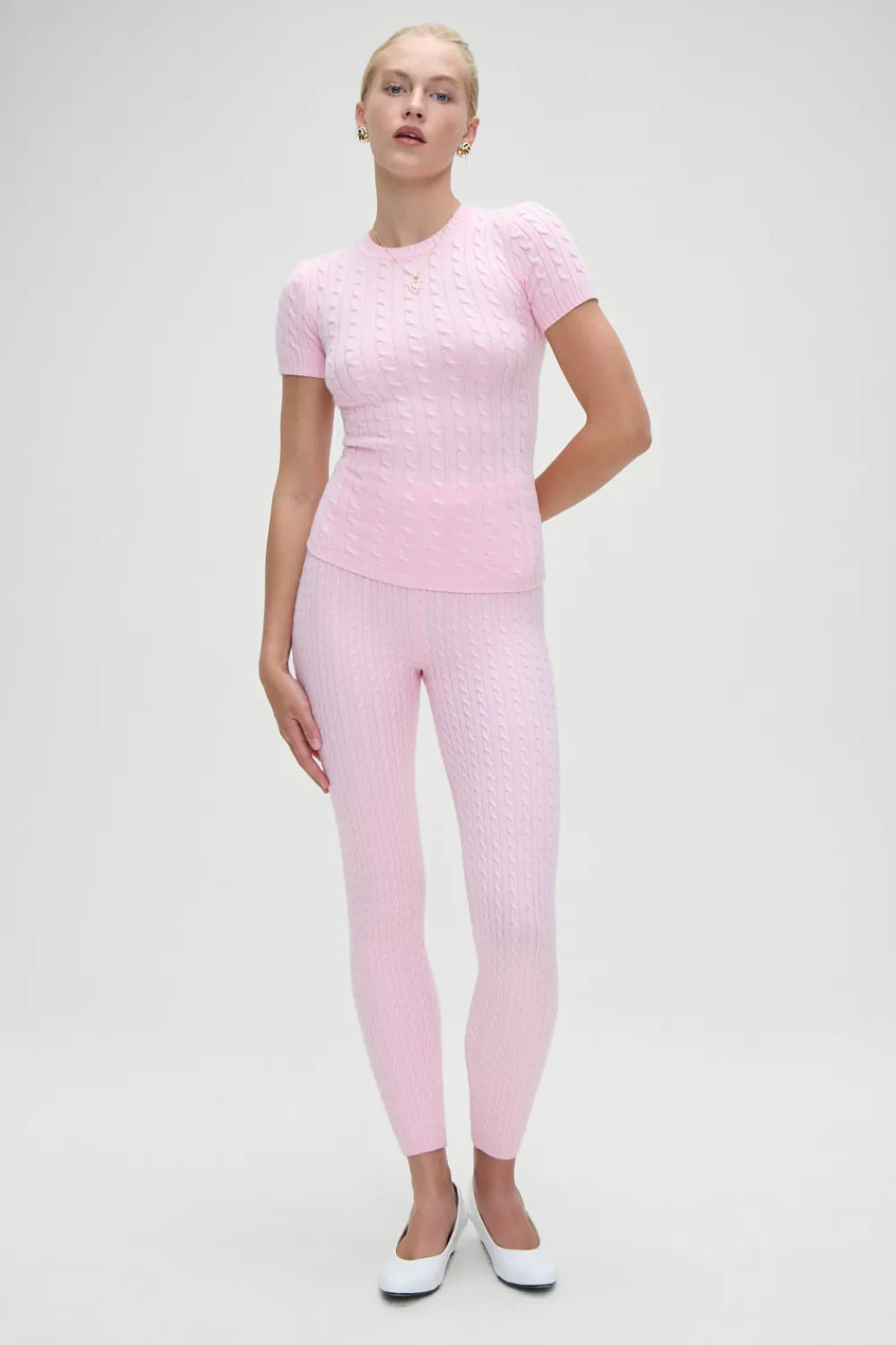 Bottoms|Cloud Knits^Frankies Bikinis Bodin High Waisted Leggings Cozy Pink