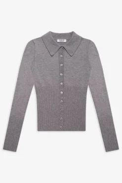 Tops|Cloud Knits^Frankies Bikinis Brooks Button Up Sweater Rain Cloud