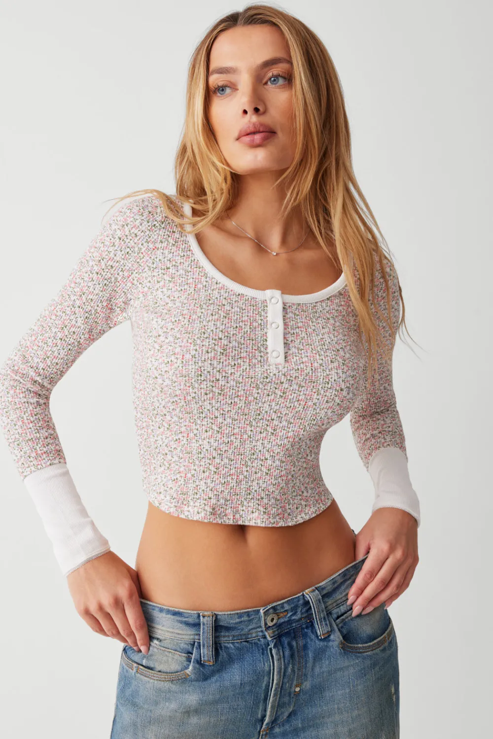 Tops^Frankies Bikinis Cabin Long Sleeve Waffle Shirt Baby Blanket