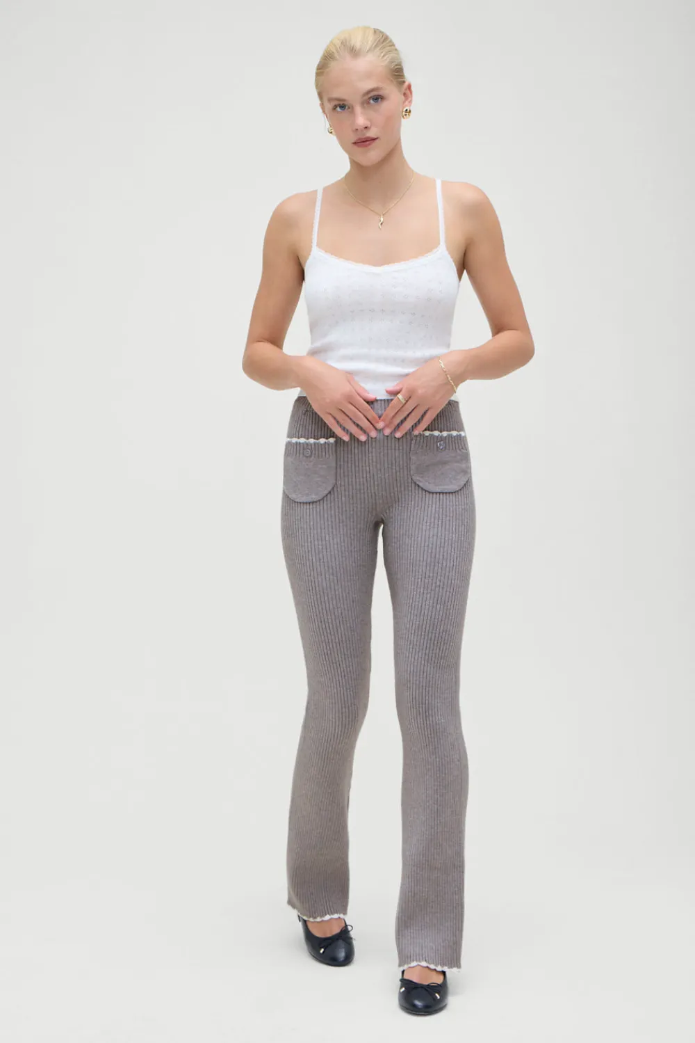 Bottoms|Cloud Knits^Frankies Bikinis Camden Knit Pants Rain Cloud