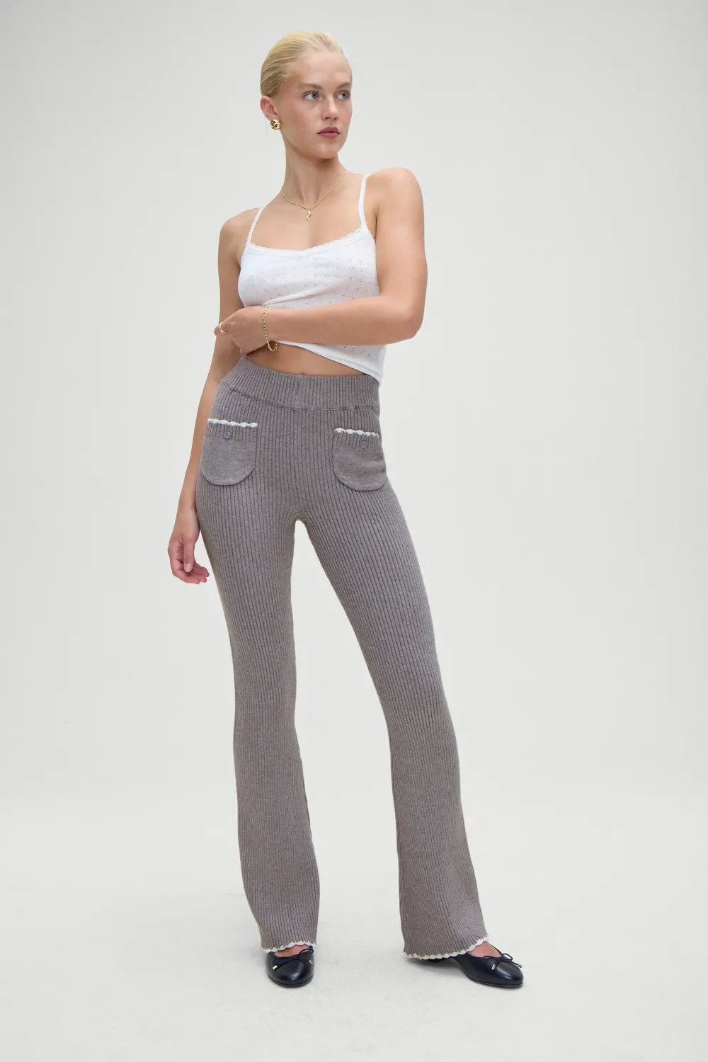 Bottoms|Cloud Knits^Frankies Bikinis Camden Knit Pants Rain Cloud