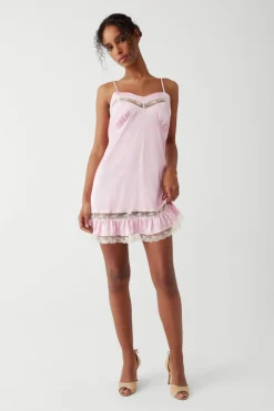 Dresses^Frankies Bikinis Carson Satin Mini Dress English Rose