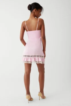 Dresses^Frankies Bikinis Carson Satin Mini Dress English Rose