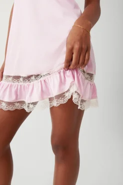 Dresses^Frankies Bikinis Carson Satin Mini Dress English Rose
