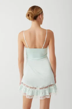 Dresses^Frankies Bikinis Carson Satin Mini Dress Pistachio