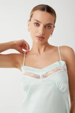 Dresses^Frankies Bikinis Carson Satin Mini Dress Pistachio