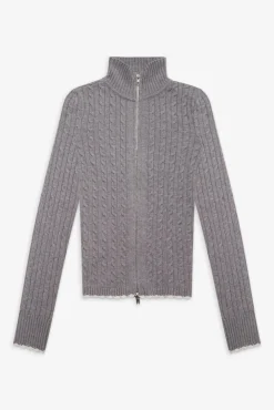 Tops|Cloud Knits^Frankies Bikinis Carter Cable Knit Sweater Rain Cloud