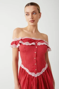 Dresses^Frankies Bikinis Charli Mini Dress Scarlet Dot