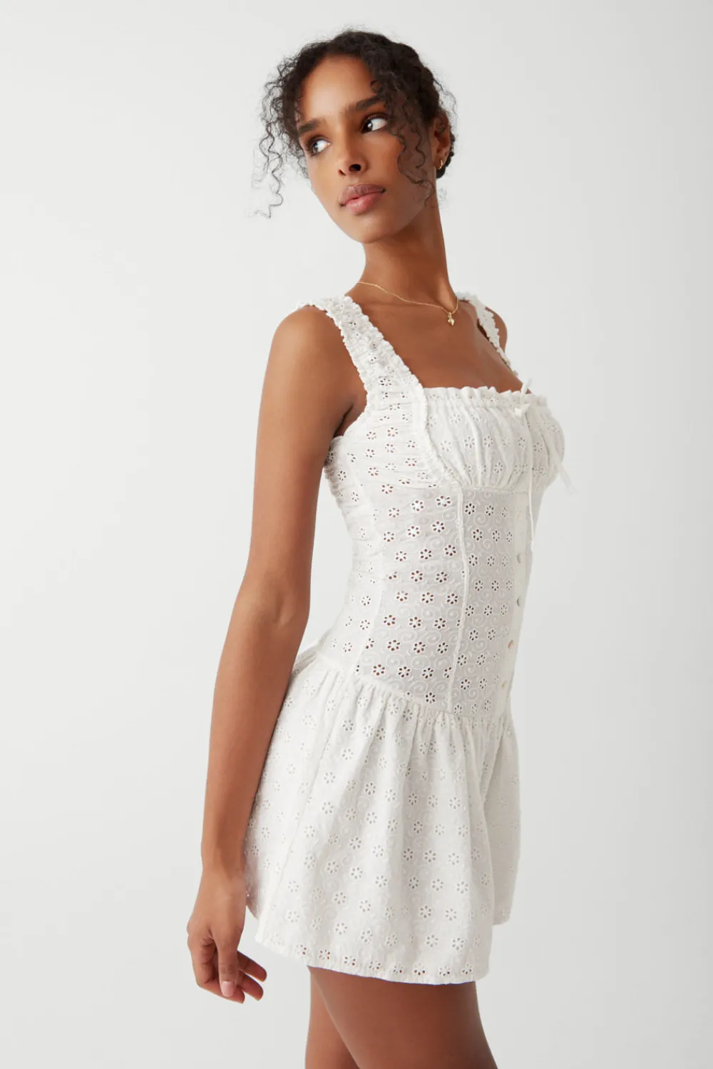 Dresses^Frankies Bikinis Christa Eyelet Mini Dress Angel's Wing