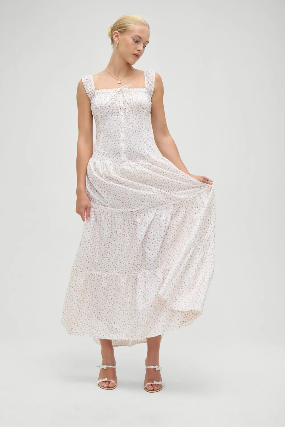 Dresses^Frankies Bikinis Christabelle Floral Ruffle Maxi Dress Tea Party