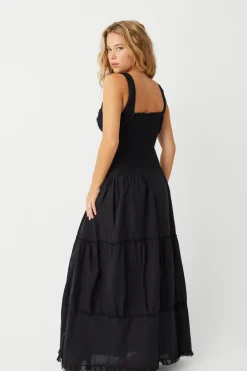 Dresses^Frankies Bikinis Christabelle Ruffle Maxi Dress Black