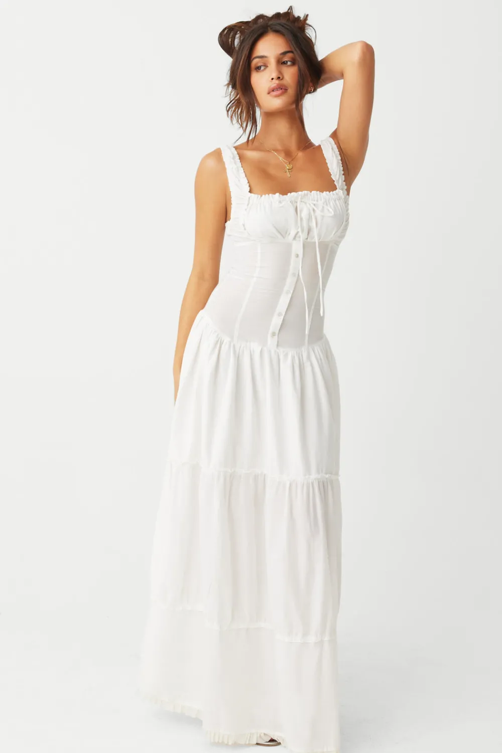 Dresses^Frankies Bikinis Christabelle Ruffle Maxi Dress Sunrose