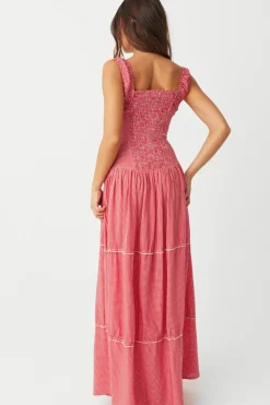 Dresses^Frankies Bikinis Christabelle Ruffle Maxi Dress Ladybug Gingham