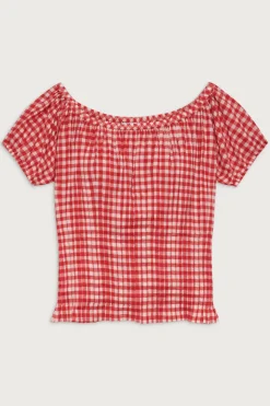 Tops^Frankies Bikinis Cider Gingham Blouse Cherry Gingham