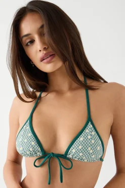 Tops|Bikinis^Frankies Bikinis Coastal Halter Gingham Bikini Top Orchard Picnic