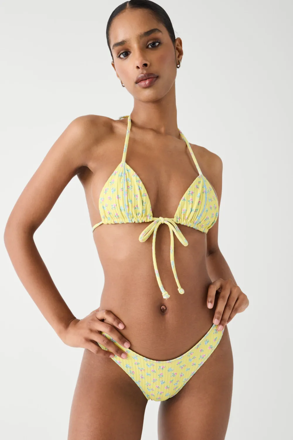 Tops|Bikinis^Frankies Bikinis Coastal Micro Triangle Bikini Top Pocketful of Posies