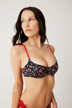 Tops|Bikinis^Frankies Bikinis Cola Underwire Balconette Bikini Top Cherry Hearts