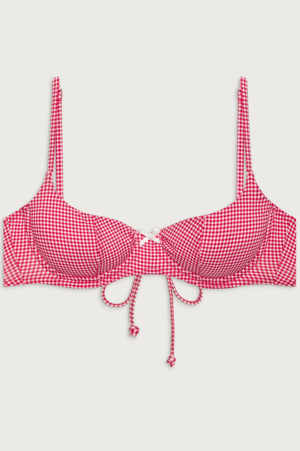 Tops|Bikinis^Frankies Bikinis Cola Underwire Balconette Bikini Top Ladybug Gingham