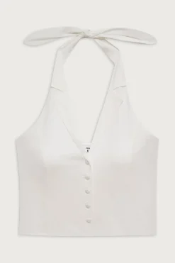 Tops|Matching Sets^Frankies Bikinis Cottage Halter Top White