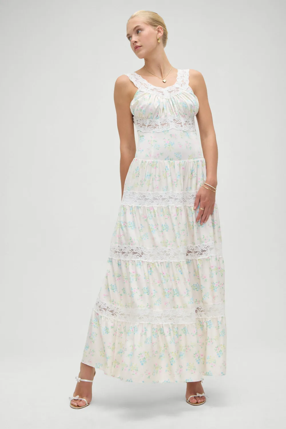 Dresses^Frankies Bikinis Dakota Floral Satin Maxi Dress French Riviera