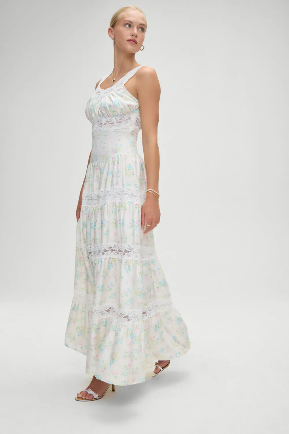 Dresses^Frankies Bikinis Dakota Floral Satin Maxi Dress French Riviera
