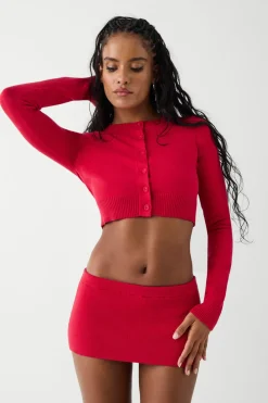 Tops|Matching Sets^Frankies Bikinis Danny Cloud Knit Cropped Cardigan Burning Love