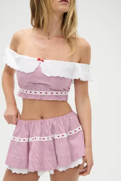 Bottoms|Matching Sets^Frankies Bikinis Darling Striped Skirt Peppermint