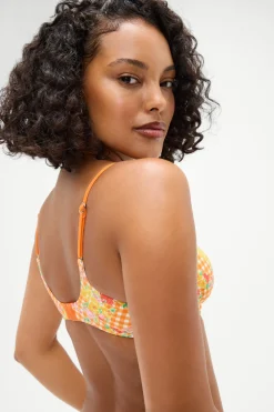 Tops|Bikinis^Frankies Bikinis Dean Floral Underwire Bikini Top Marigold Gingham