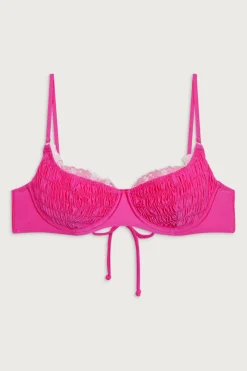 Tops|Bikinis^Frankies Bikinis Dean Underwire Shine Bikini Top Candy Pink