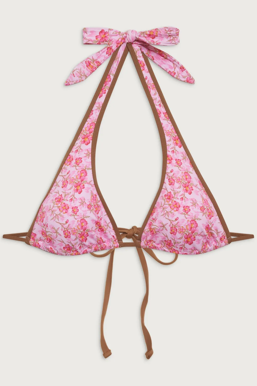 Tops|Bikinis^Frankies Bikinis Diana Floral Halter Bikini Top Watercolor Hibiscus