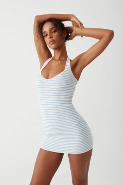 Dresses^Frankies Bikinis Dolly Knit Mini Dress Cloud Stripe