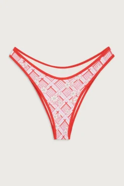 Bottoms|Bikinis^Frankies Bikinis Dove Classic Floral Bikini Bottom Red Rover