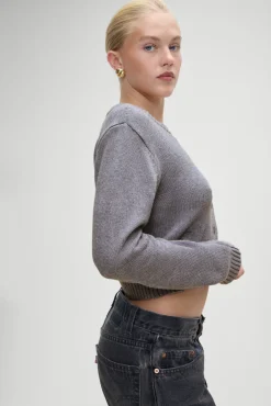 Tops|Cloud Knits^Frankies Bikinis Dudley Knit Cardigan Rain Cloud