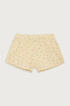 Bottoms^Frankies Bikinis Farmhouse Floral Mini Short Buttercup Bouquet