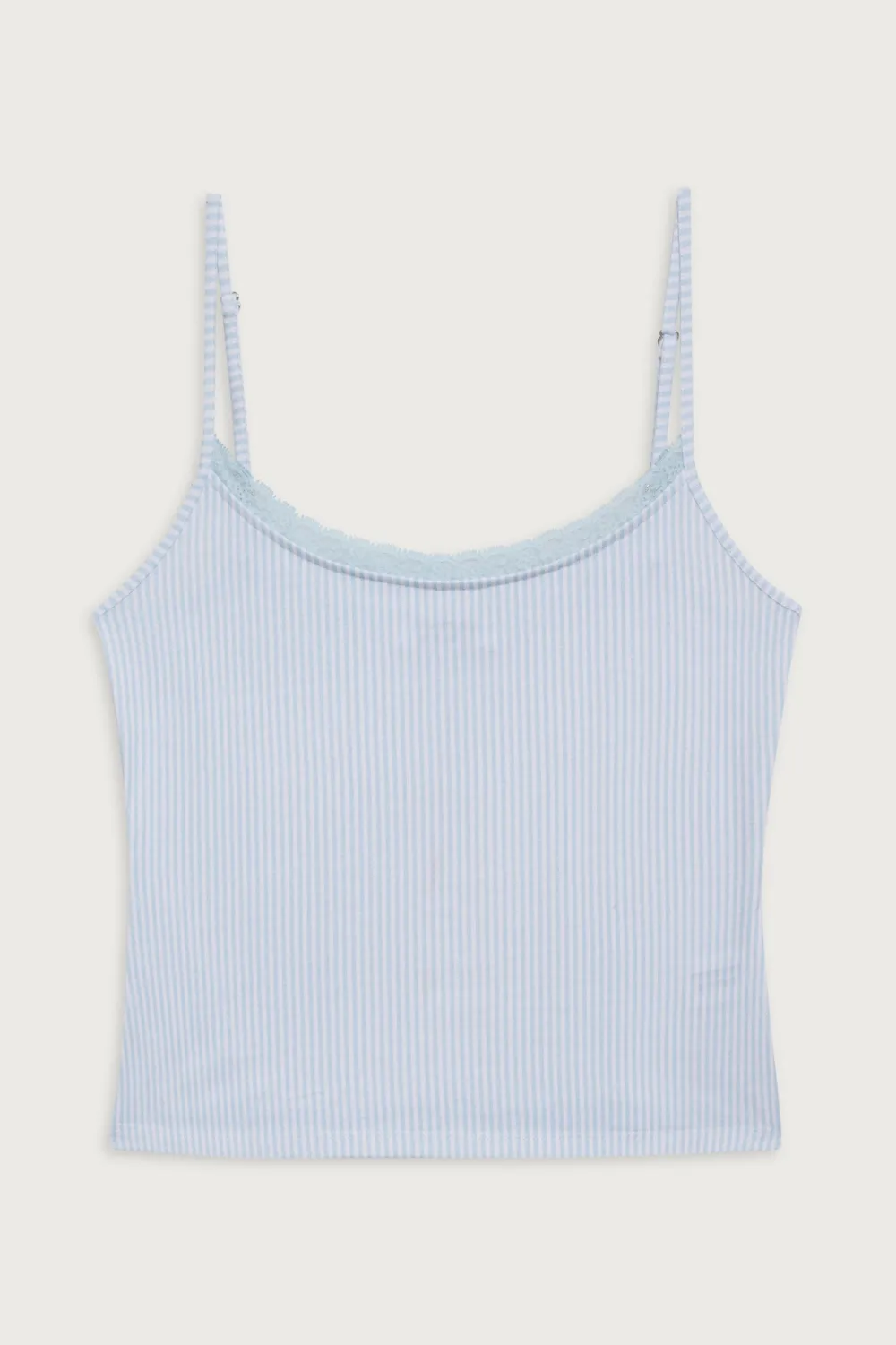 Tops^Frankies Bikinis Farmhouse Striped Cotton Camisole Sleepy Stripe