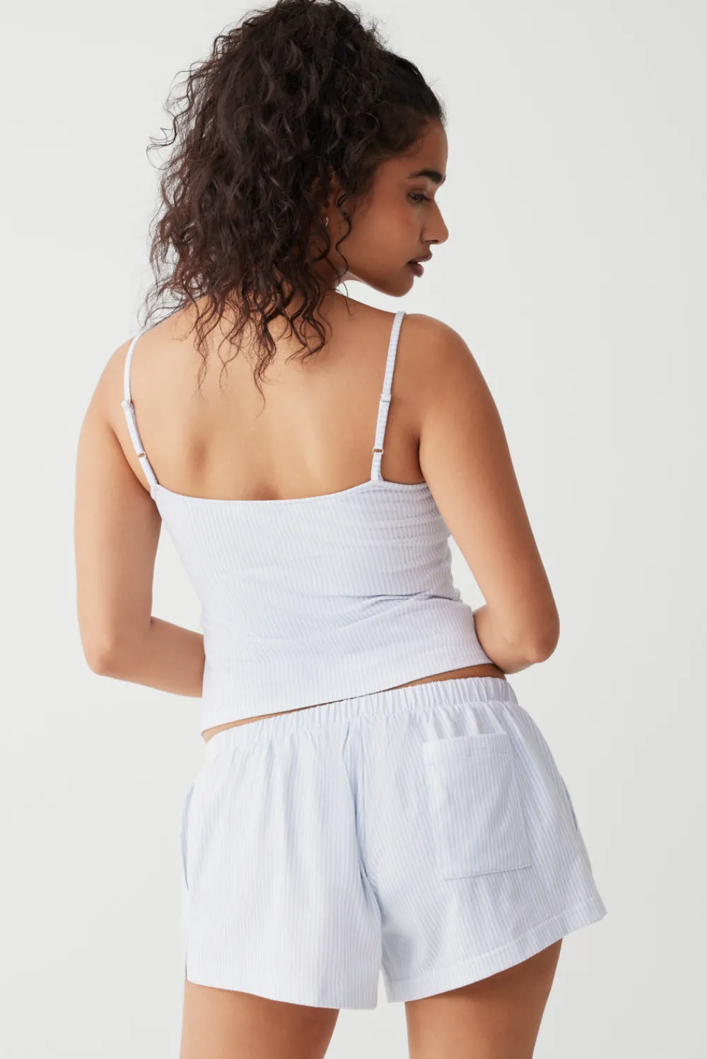 Bottoms^Frankies Bikinis Farmhouse Striped Mini Short Sleepy Stripe