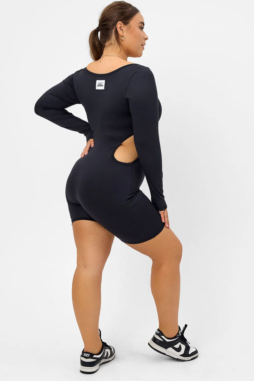 Active^Frankies Bikinis Felix Long Sleeve Bodysuit Black