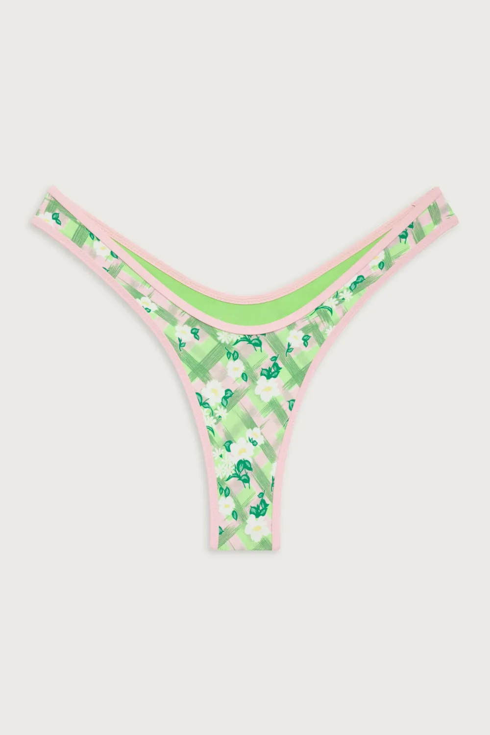 Bottoms|Bikinis^Frankies Bikinis Full Moon Plaid Micro Bikini Bottom Baby Daisy