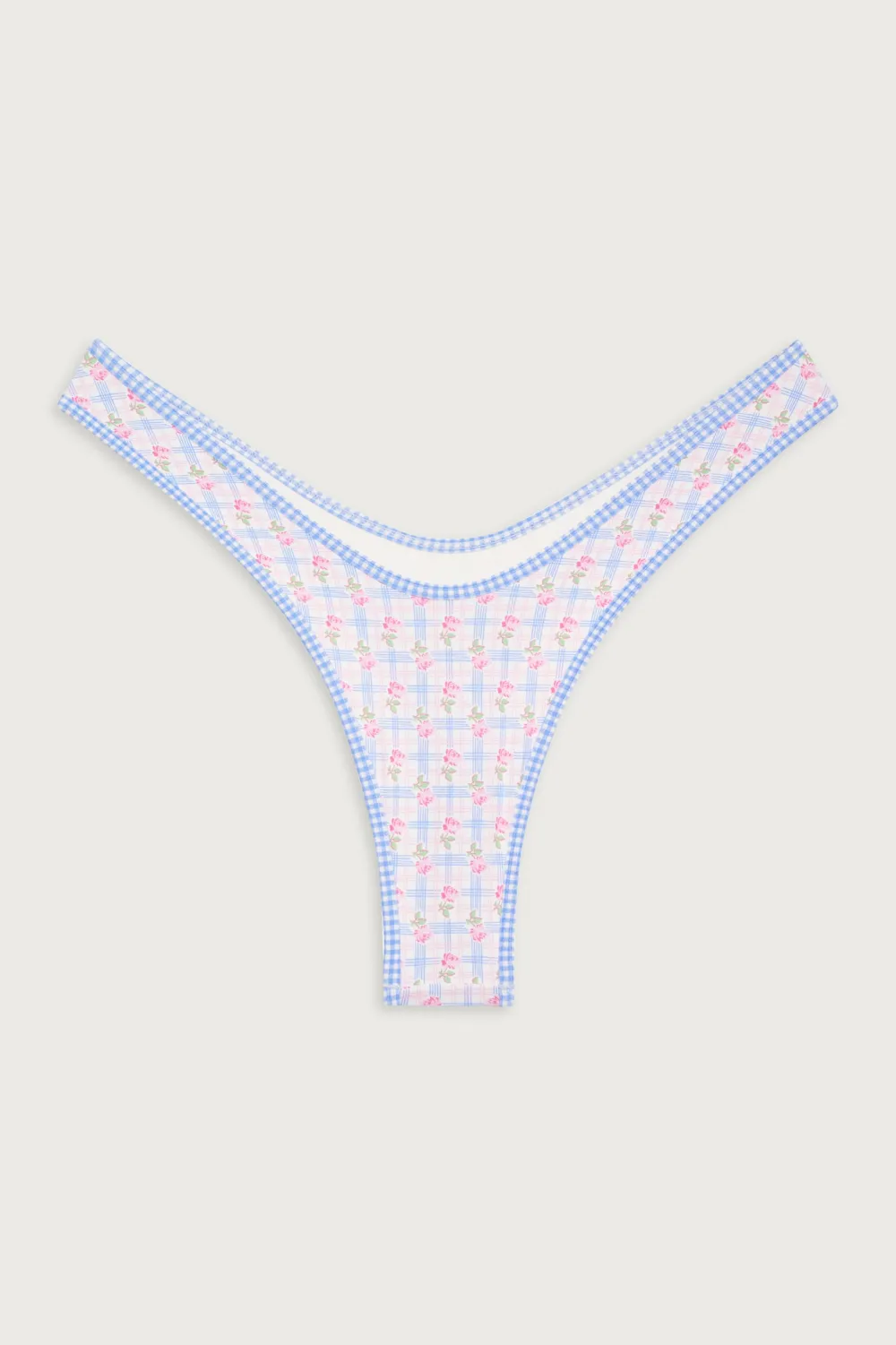 Bottoms|Bikinis^Frankies Bikinis Full Moon Plaid Micro Bikini Bottom Rose Picnic