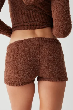 Bottoms^Frankies Bikinis Harlowe Fuzzy Mini Short Chocolate Lily